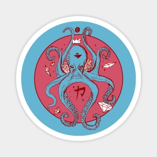 Pastel Tones Crown Octopus Magnet